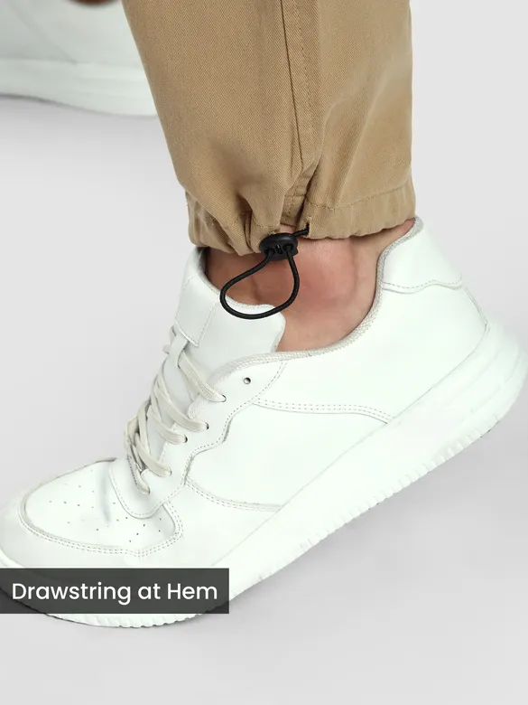 Beige Statement Cargo Pants