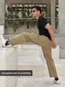 Beige Statement Cargo Pants