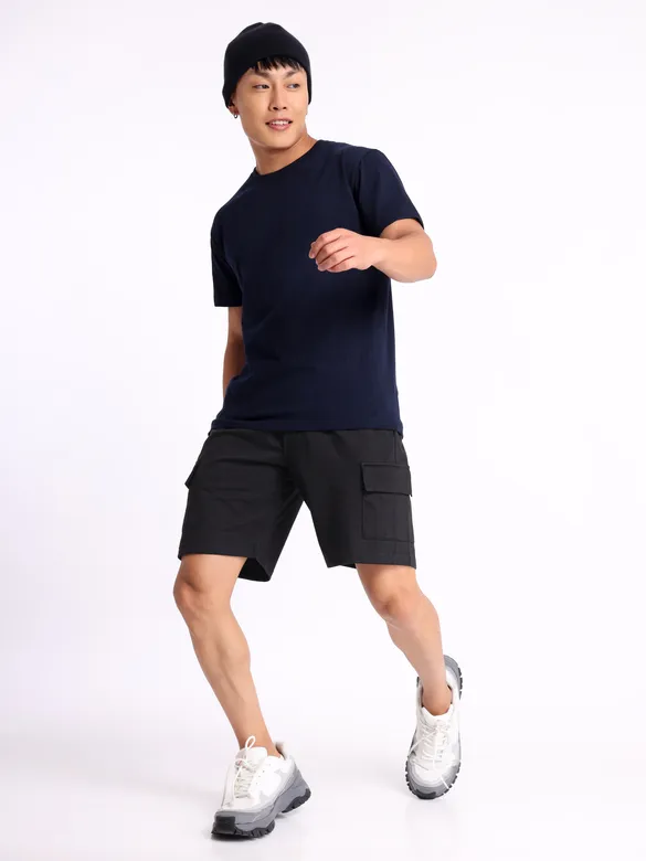 Black Knitted Shorts for Men