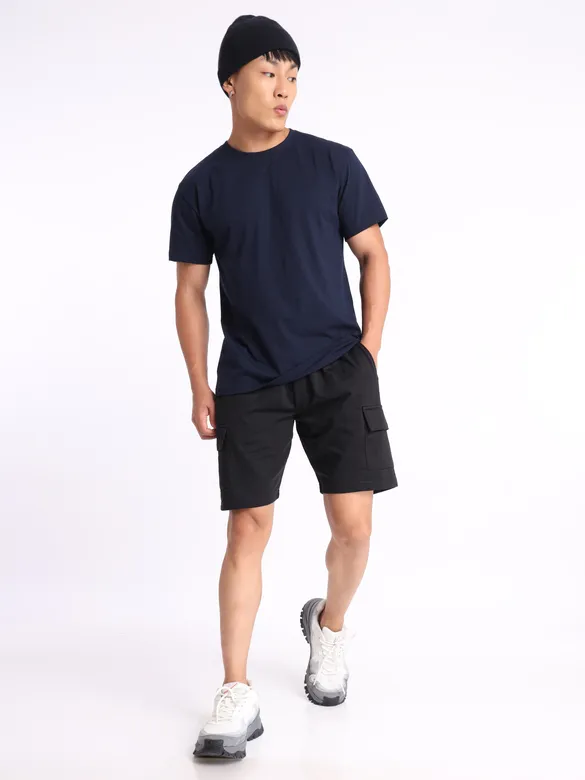 Black Knitted Shorts for Men