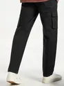 Black Solid Cargo Pants for Men