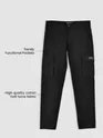 Black Solid Cargo Pants for Men