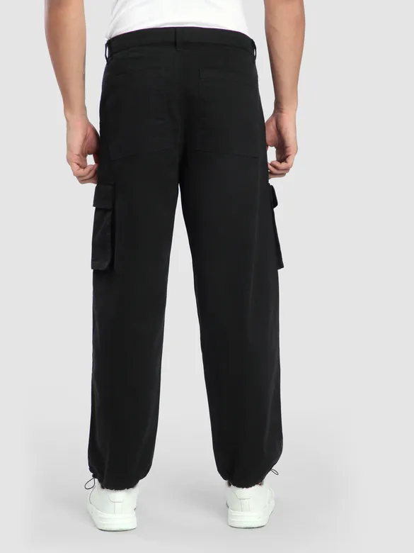 Black Statement Cargo Pants
