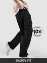 Black Statement Cargo Pants