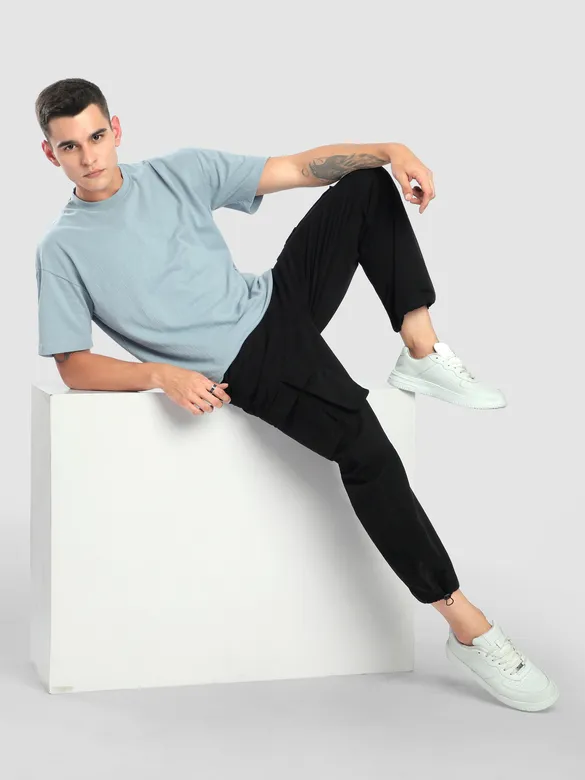 Black Statement Cargo Pants