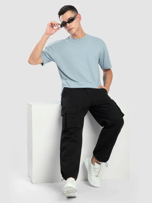 Black Statement Cargo Pants