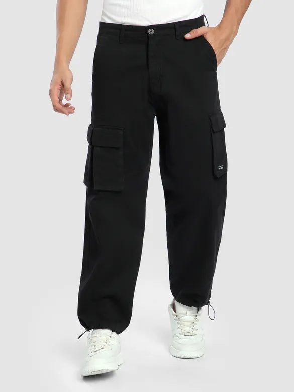 Black Statement Cargo Pants