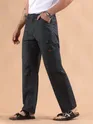 Black Striped Patch Pocket Cargo Trousers