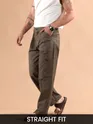 Brown Striped Patch Pocket Cargo Trousers