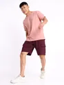 Burgundy Knitted Shorts for Men