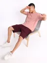 Burgundy Knitted Shorts for Men