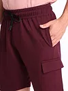 Burgundy Knitted Shorts for Men