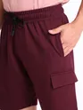 Burgundy Knitted Shorts for Men