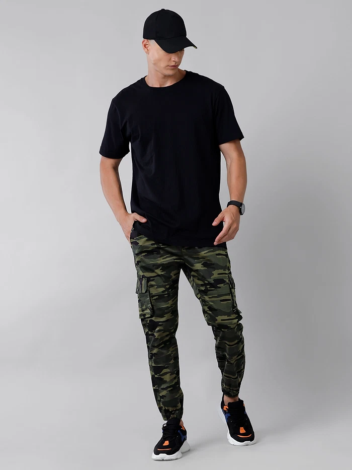 Camouflage Green Cargo Men Jogger Pants