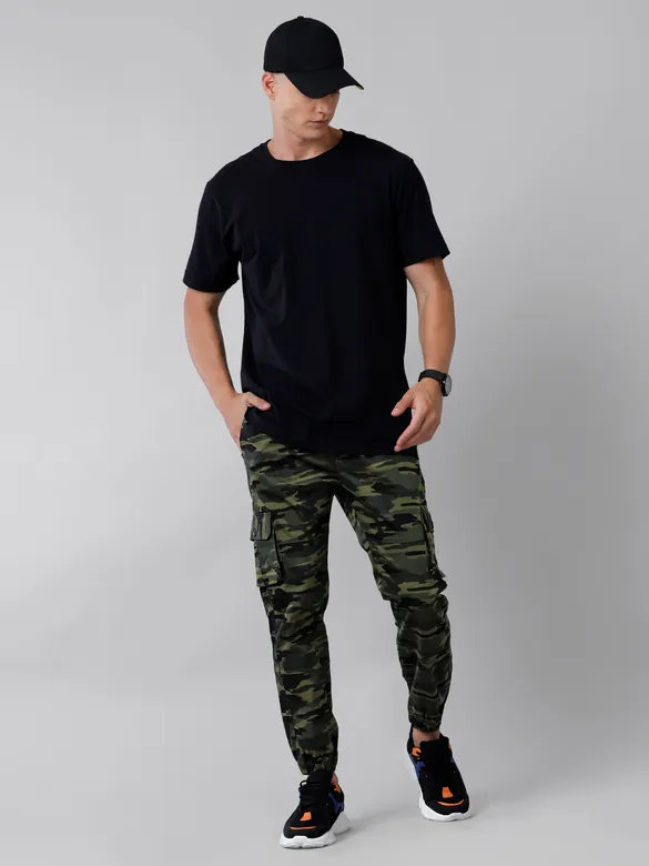Camouflage Green Cargo Men Jogger Pants