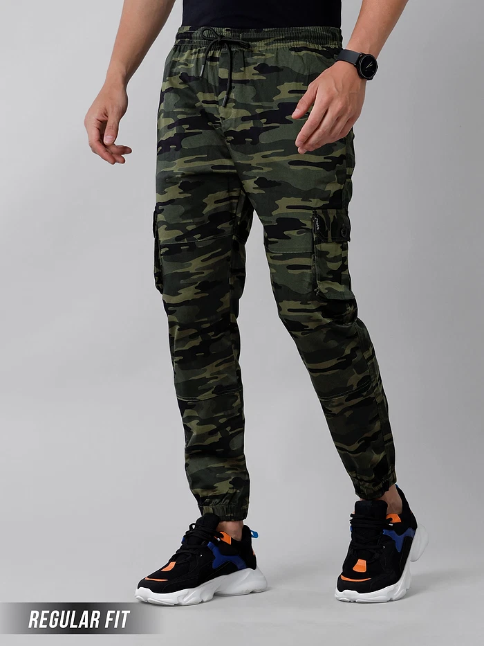 Camouflage Green Cargo Men Jogger Pants