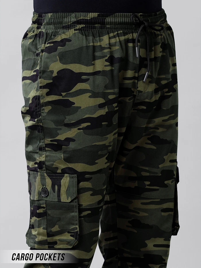 Camouflage Green Cargo Men Jogger Pants