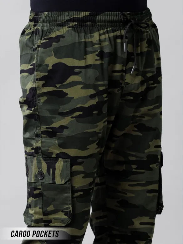 Camouflage Green Cargo Men Jogger Pants