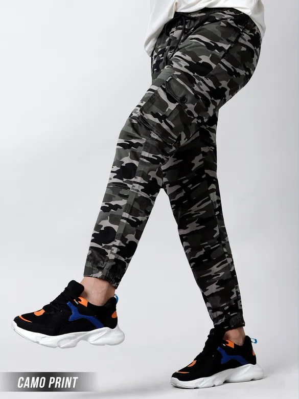 Camouflage Grey Cargo Men Jogger Pants
