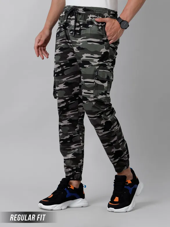 Camouflage Grey Cargo Men Jogger Pants