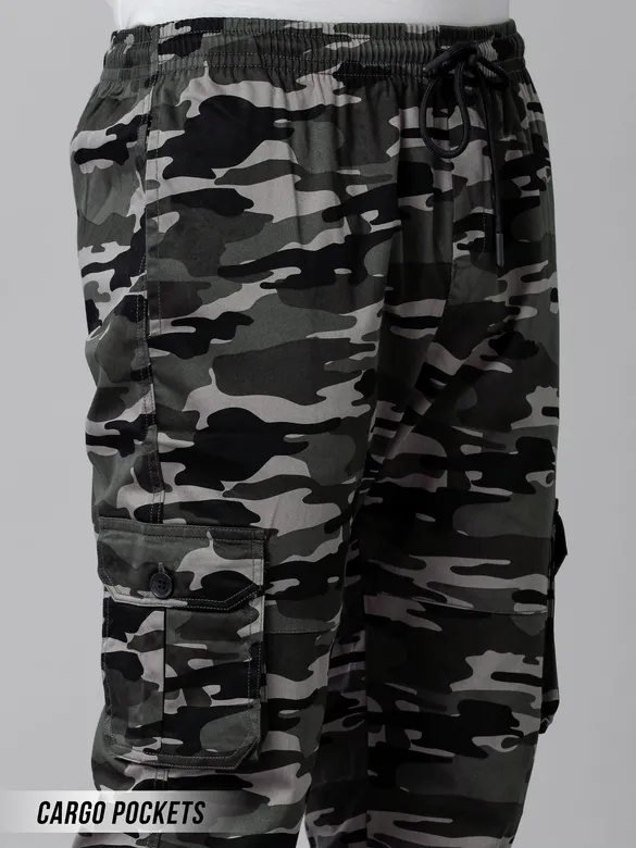 Camouflage Grey Cargo Men Jogger Pants