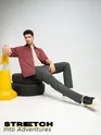 Matte Grey Solid Cargo Pants For Men