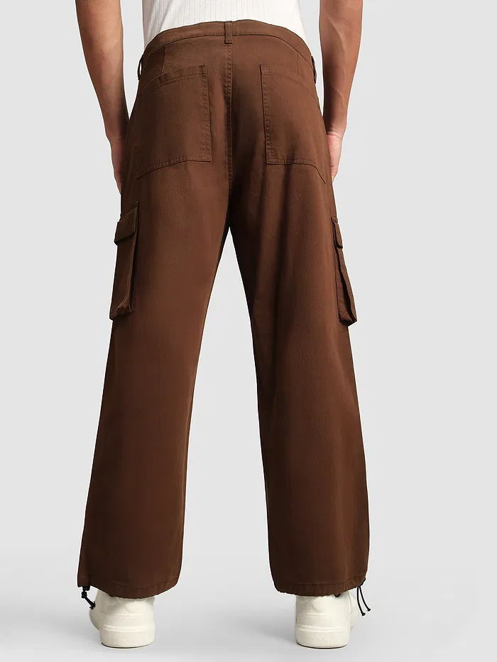 Chocolate Brown Statement Cargo Pants