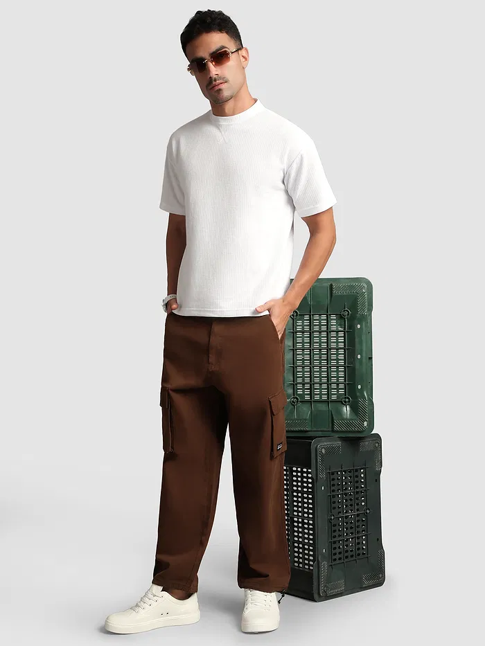 Chocolate Brown Statement Cargo Pants