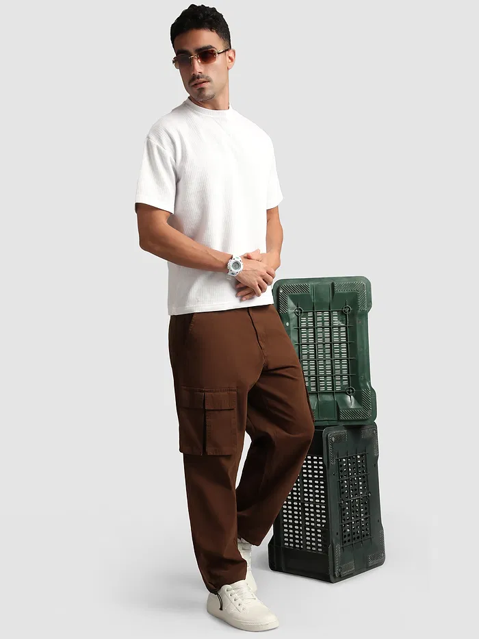 Chocolate Brown Statement Cargo Pants