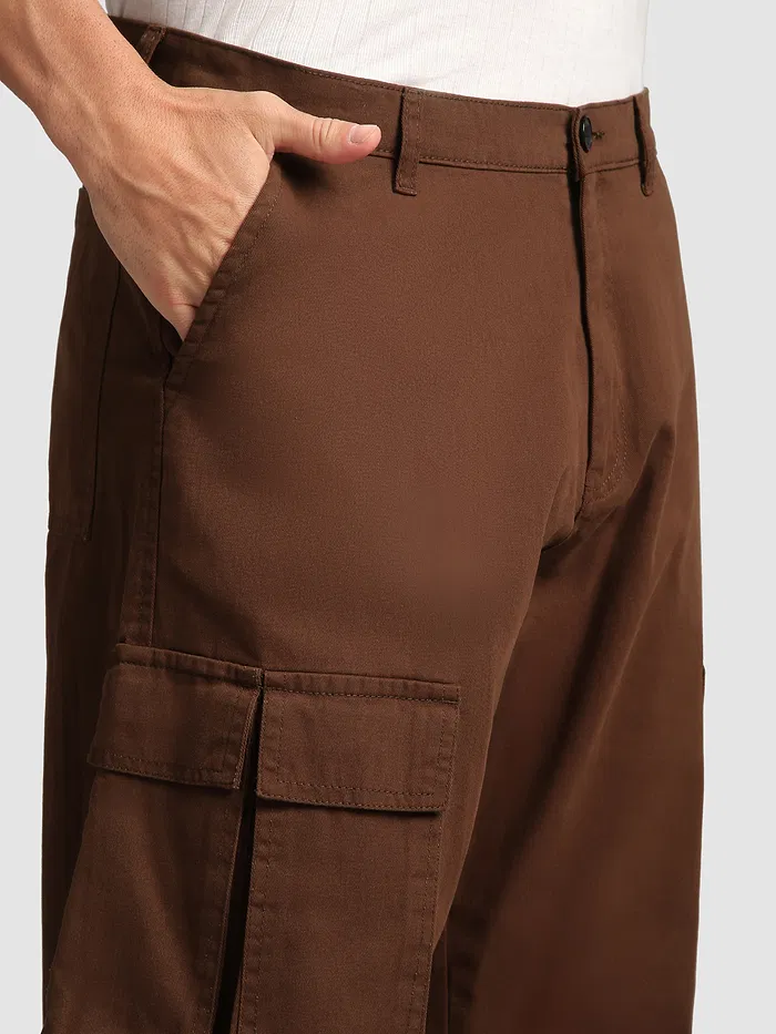 Chocolate Brown Statement Cargo Pants