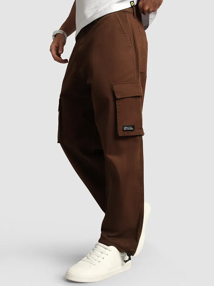 Chocolate Brown Statement Cargo Pants