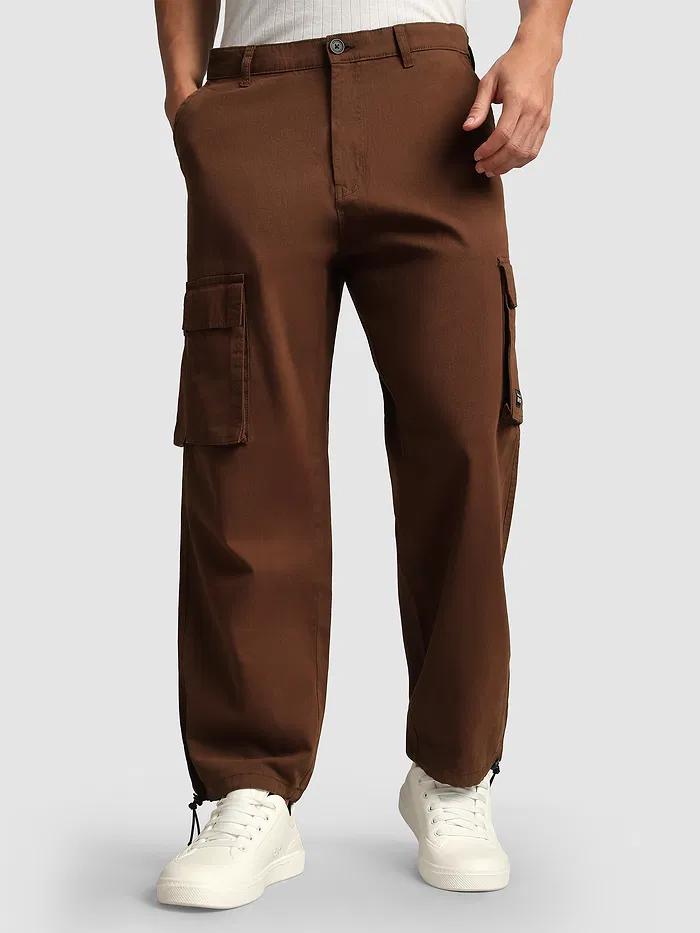 Chocolate Brown Statement Cargo Pants