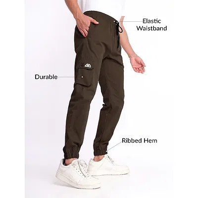 Coffee Brown Cargo Mens Jogger Pants