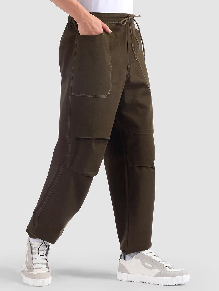 Coffee Brown Elasticated Cargo