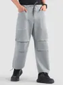 Smoke Grey Double Pleated Cargos