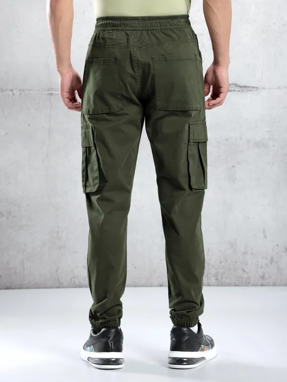 Crocodile Green Cargo Jogger Pants for Men