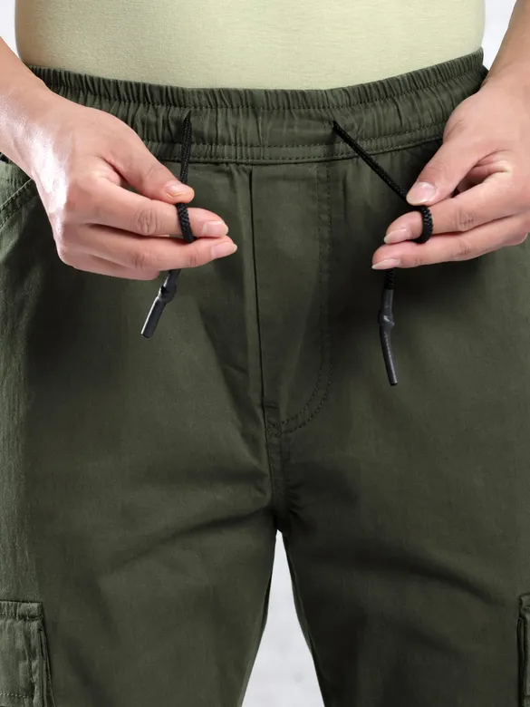Crocodile Green Cargo Jogger Pants for Men