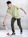 Crocodile Green Cargo Jogger Pants for Men