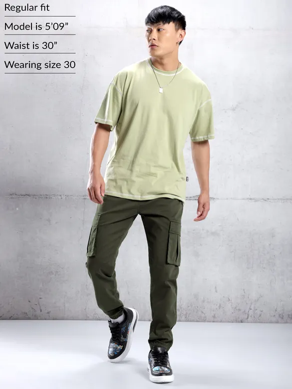 Crocodile Green Cargo Jogger Pants for Men