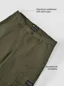 Crocodile Green Solid Cargo Pants for Men