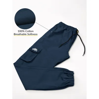 Dark Blue Cargo Mens Jogger Pants