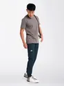 Dark Blue Cotton Cargo Joggers