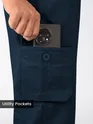Dark Blue Cotton Cargo Joggers