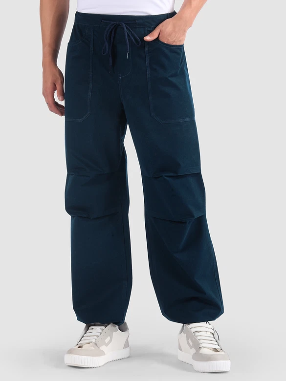 Dark Blue Elasticated Cargo
