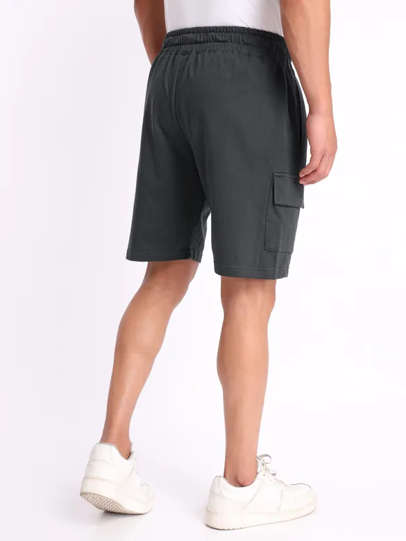 Dark Grey Knitted Shorts for Men