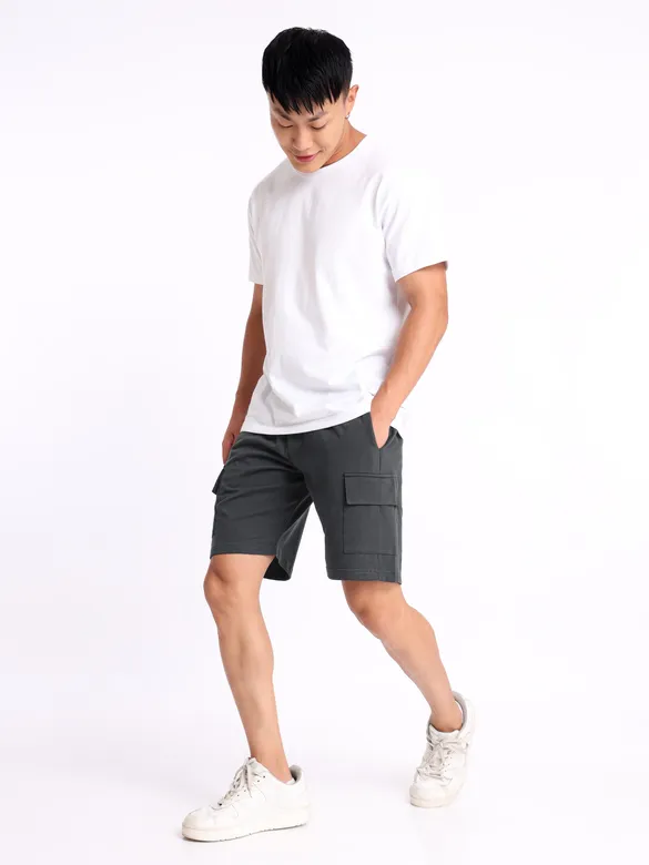 Dark Grey Knitted Shorts for Men