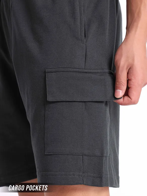 Dark Grey Knitted Shorts for Men