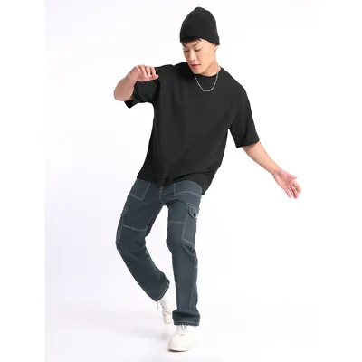 Ice Blue Grey Cargo Pants for Men