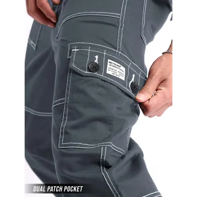 Ice Blue Grey Cargo Pants for Men
