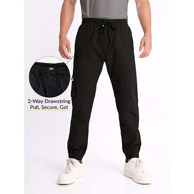 Jet Black Cargo Mens Jogger Pants